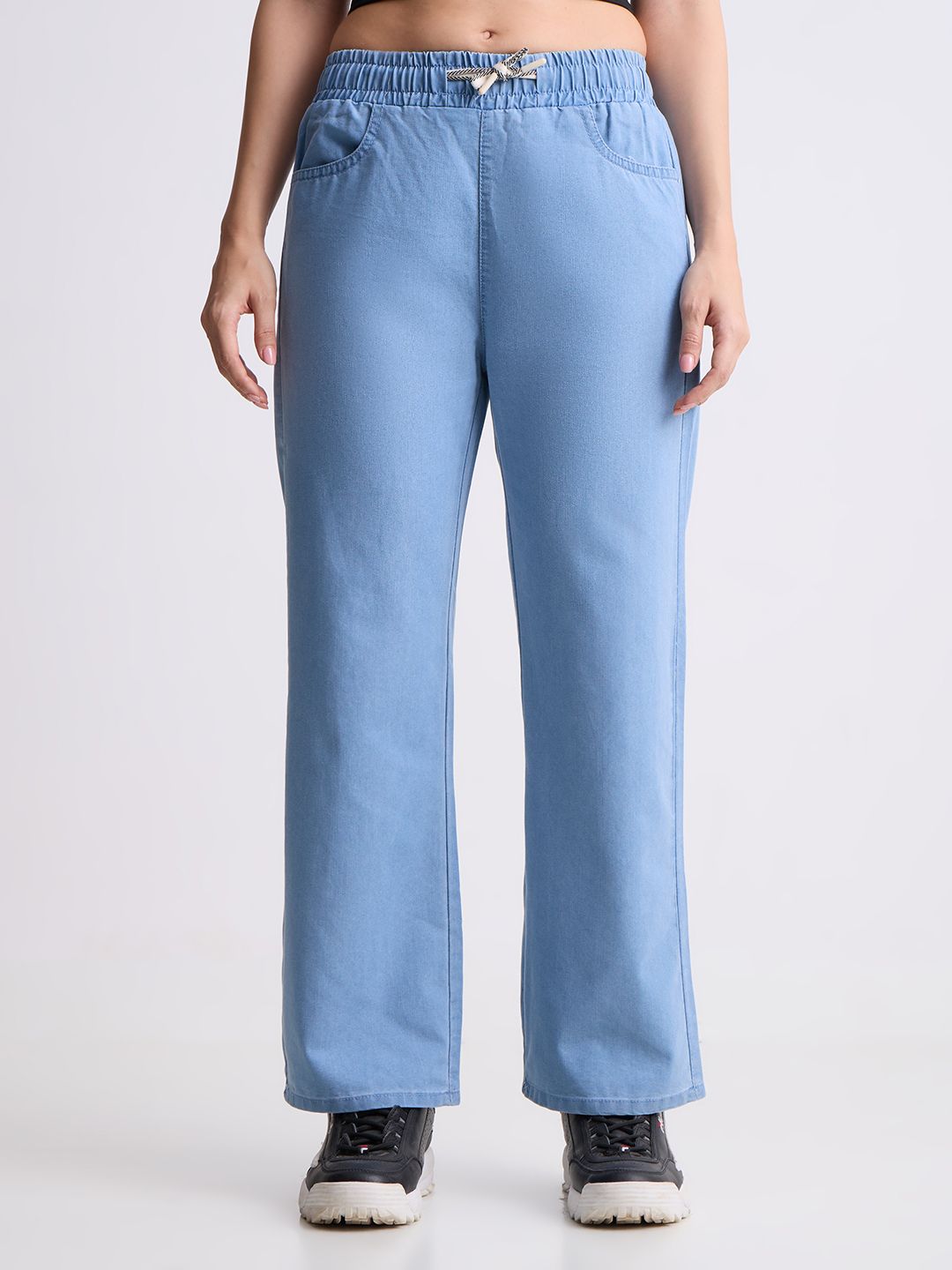 metronaut Women Boyfriend Mid Rise Light Blue Jeans-picture-3
