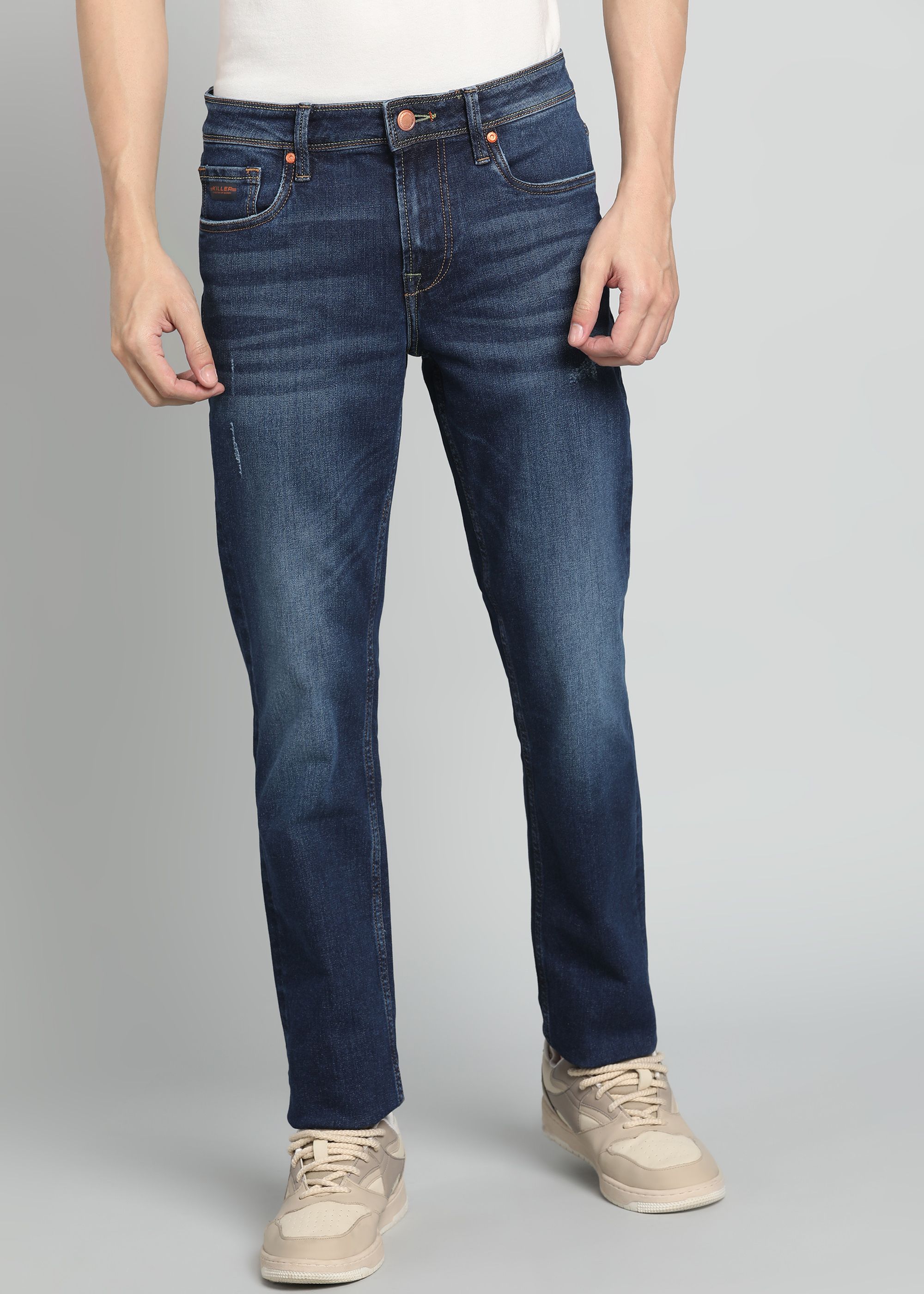 killer Men Slim Mid Rise Blue Jeans-picture-25