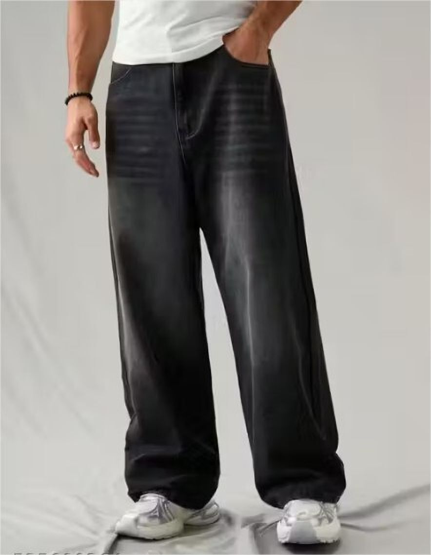 ujas Men Straight Fit Mid Rise Black Jeans-picture-17