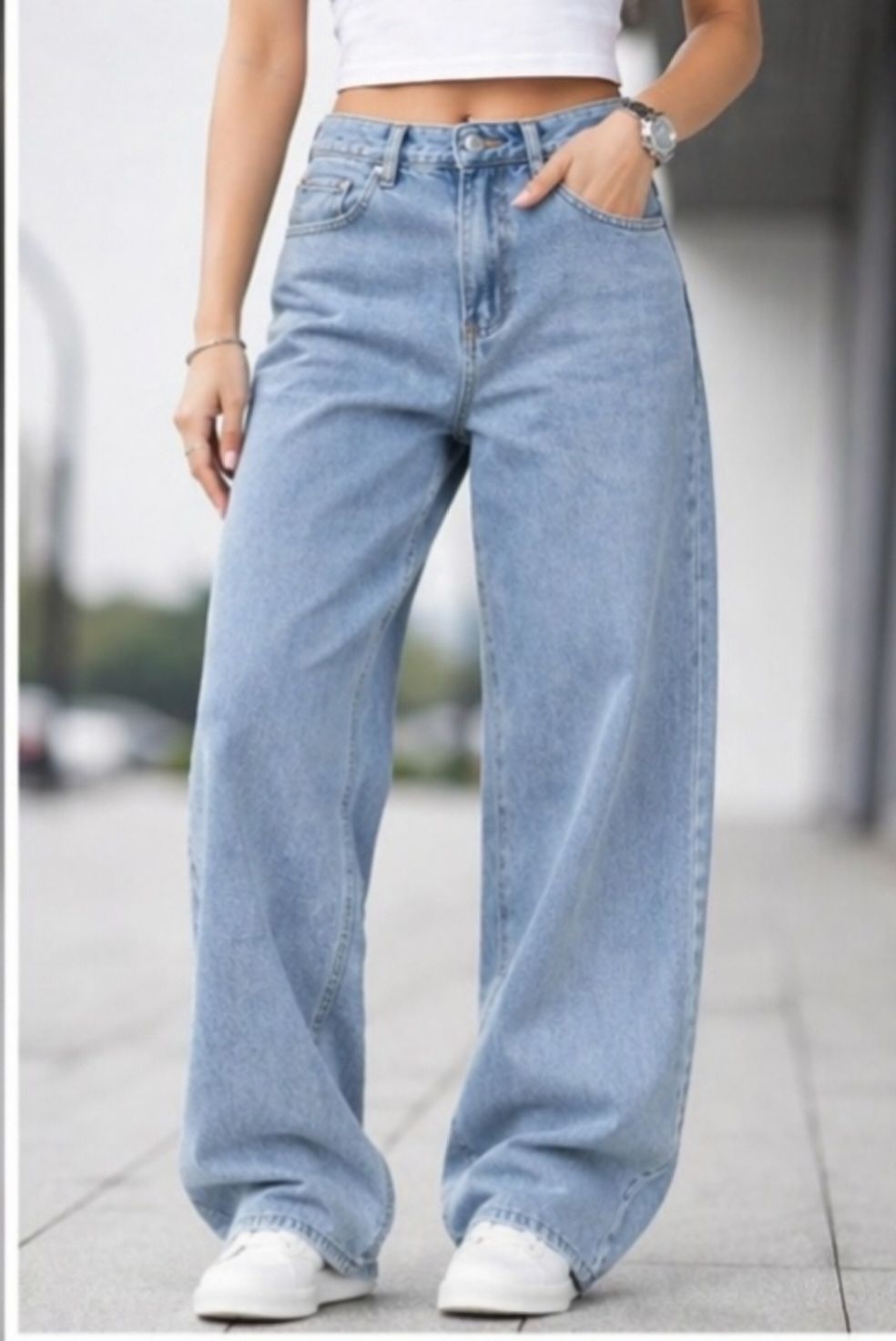 wingcollection Women Regular Mid Rise Light Blue Jeans-picture-11