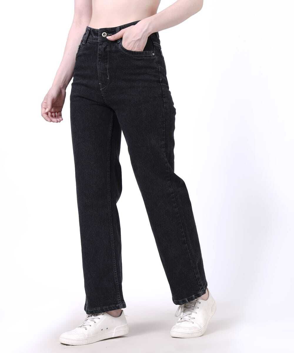 abc Women Straight Fit High Rise Black Jeans-picture-5