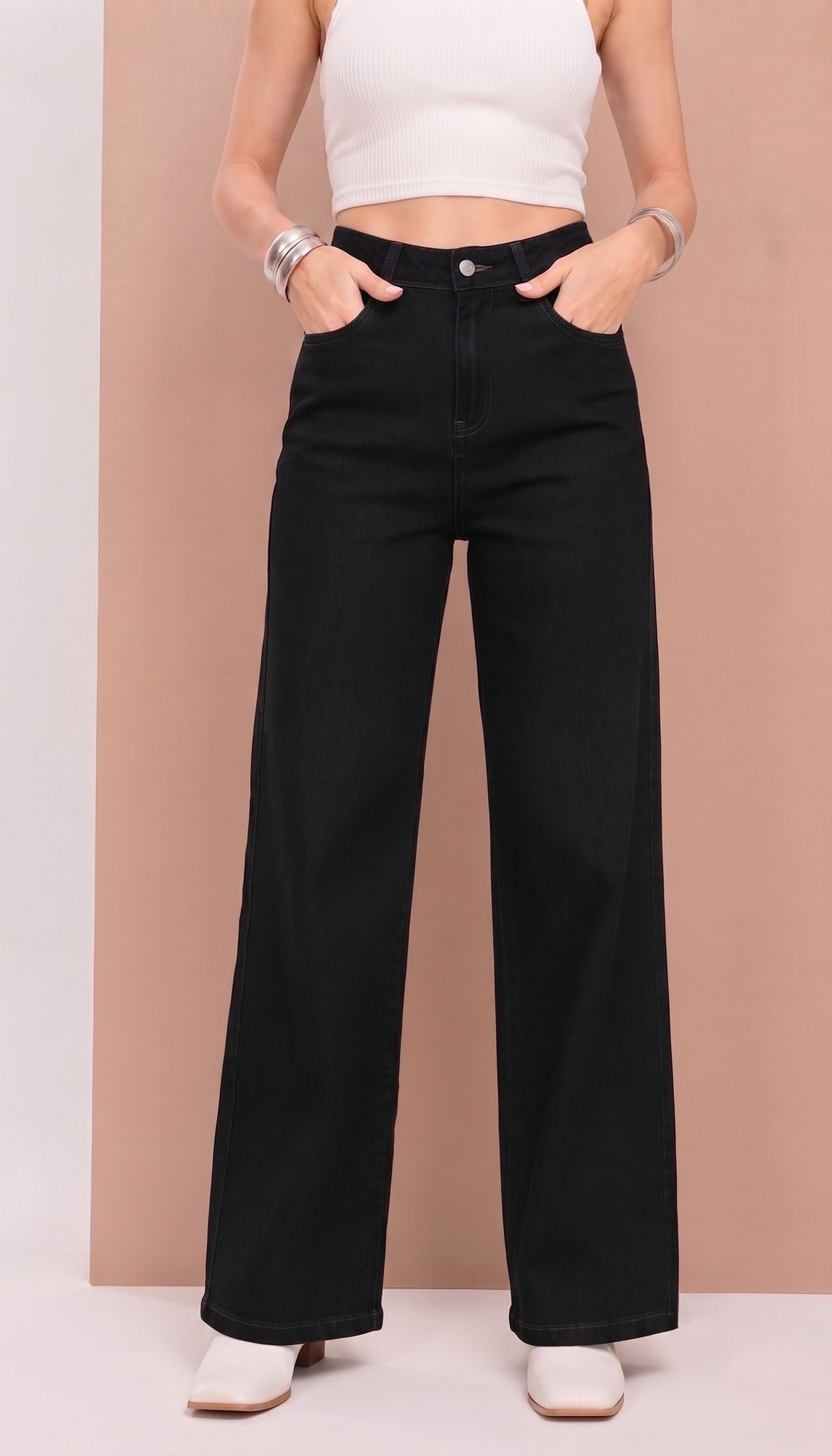 zayla Women Baggy Fit High Rise Black Jeans-picture-23