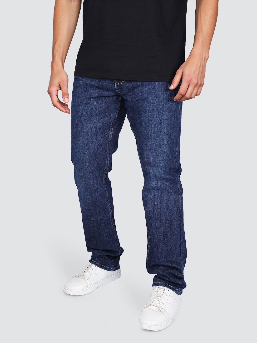 Men Regular Mid Rise Blue Jeans-image-1
