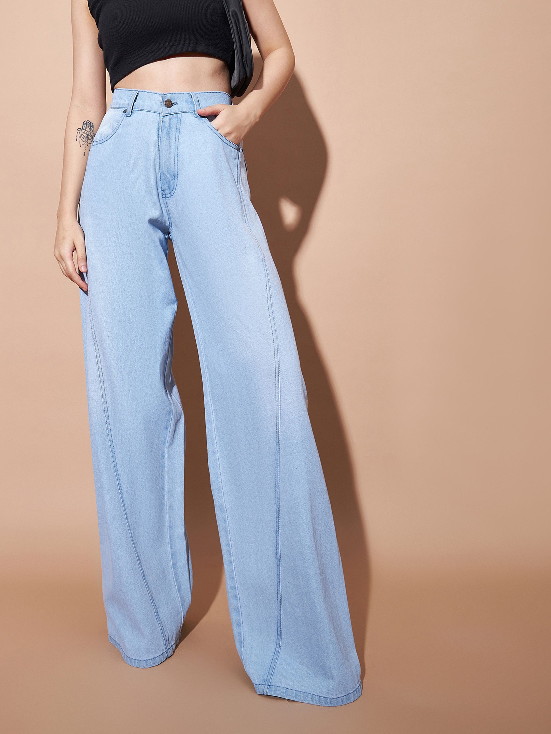 Women Regular Mid Rise Light Blue Jeans-image-48