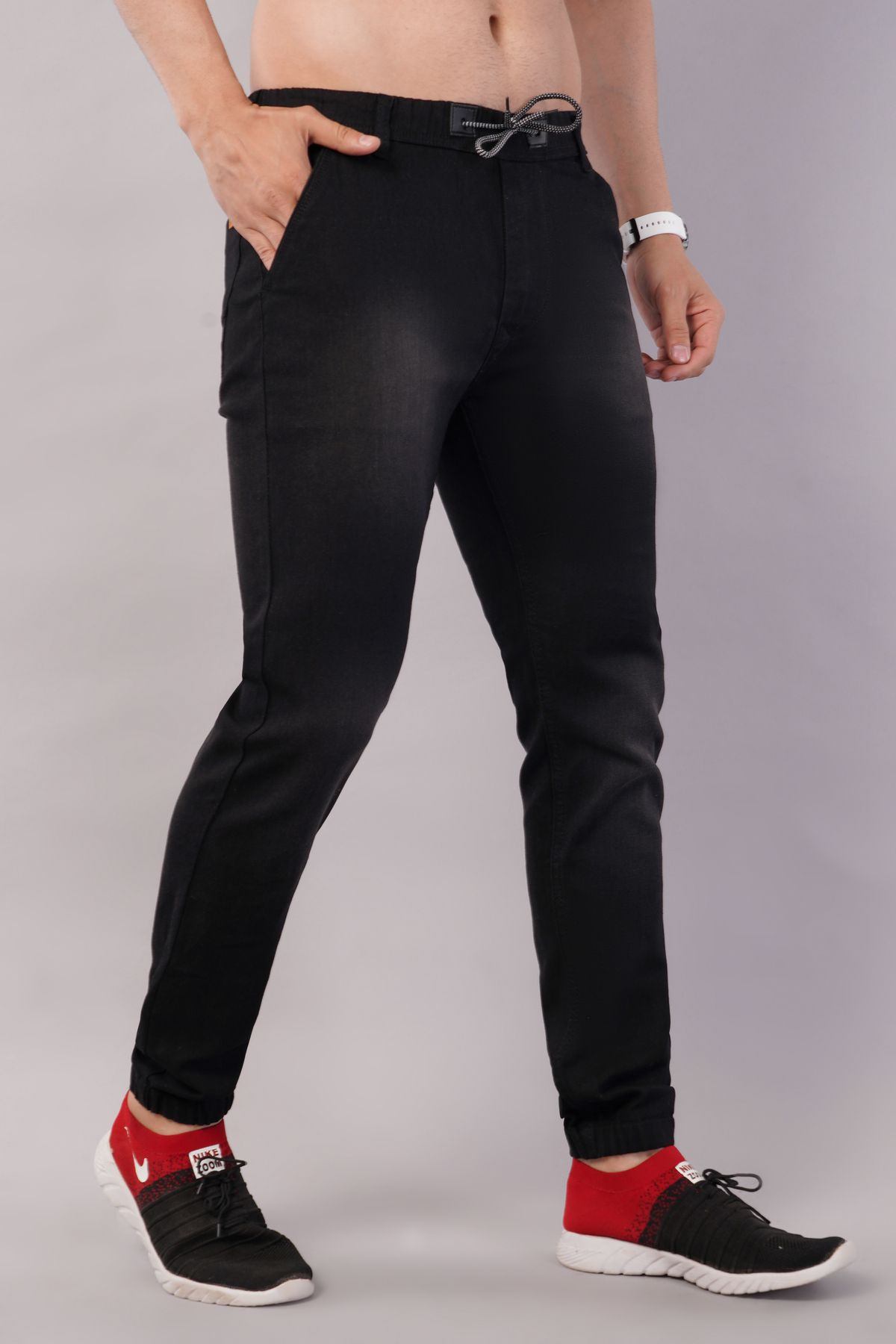 nivasu Men Jogger Fit Mid Rise Black Jeans-picture-10