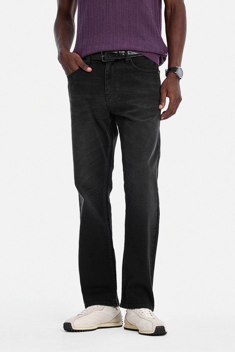 snitch Men Straight Fit Mid Rise Black Jeans-picture-29