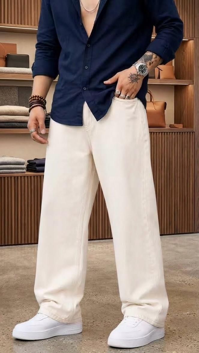 dashing fit Men Loose Fit Mid Rise Beige Jeans-picture-26