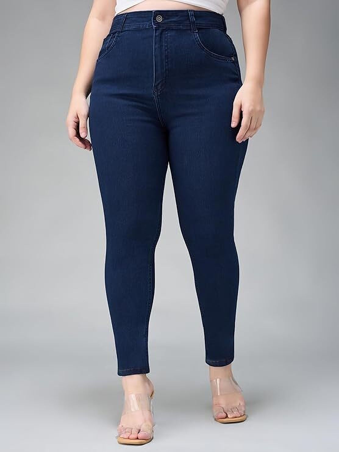 she vastram Women Skinny High Rise Dark Blue Jeans-picture-30