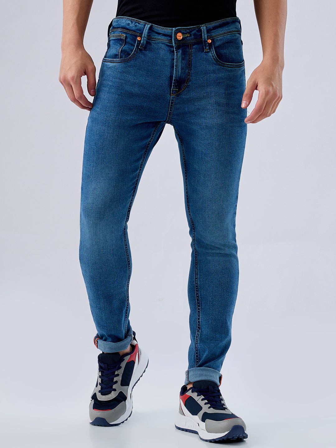killer Men Skinny Mid Rise Blue Jeans-picture-10