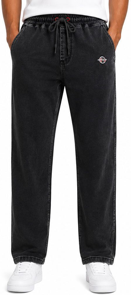 rzon aafi Men Solid Black Track Pants-picture-14