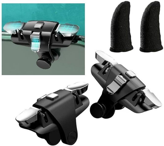 SAVI C10 Key Three way metal controller trigger aim button & (1 pair) finger sleeves Joystick-image-5