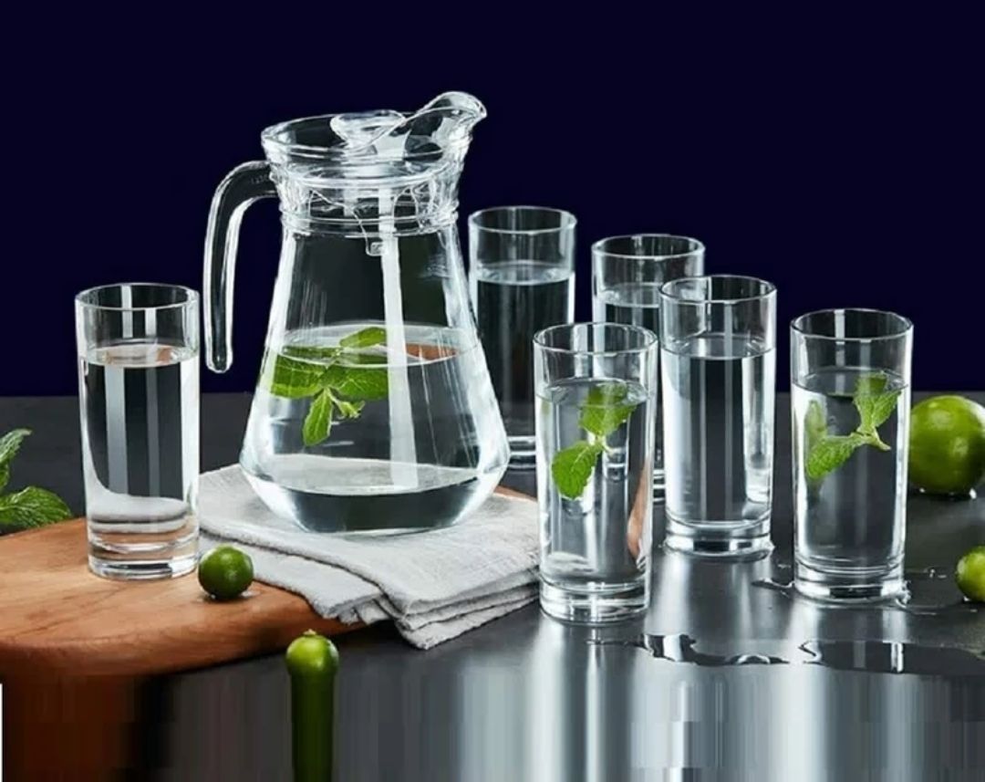 dsrpc Glass Water Jug With Hoghball Glasses Glass Pitcher With Lid Jug Glass Set Jug Glass Set-picture-9