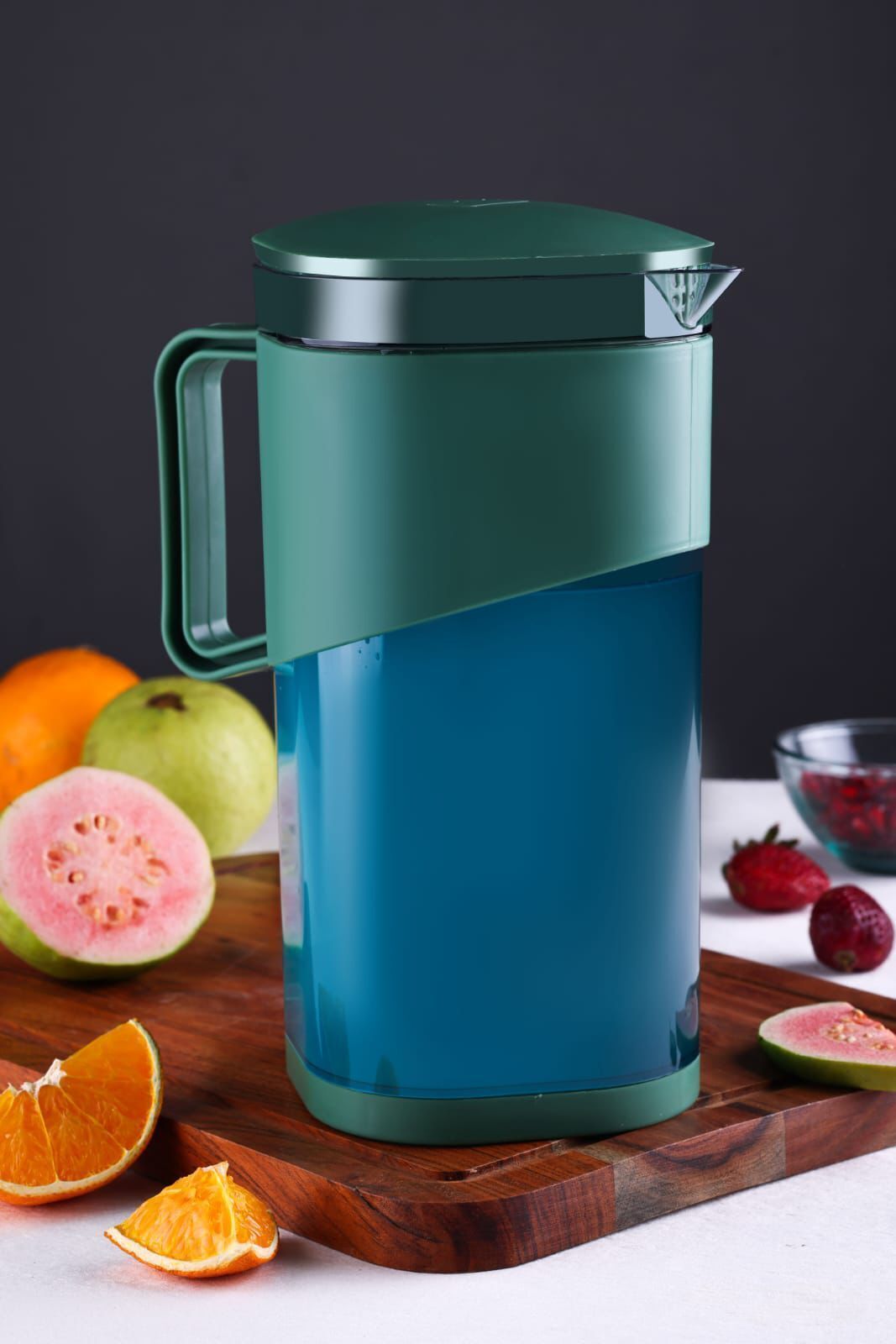 Green Jug with 6 Pieces Glasses Set for Juice/Water/Drink Serve Jug Glass Set-image-24
