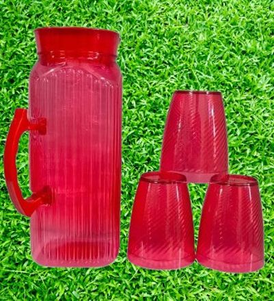 Jug Glass Tray Set 4 Jug Glass Set