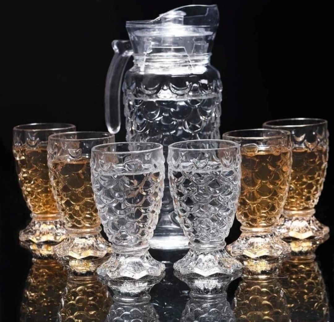 dsrpc Crystal Fancy Design Glass Carafe & Pitcher Jug Glass Lemon Sets Jug Glass Set-picture-17