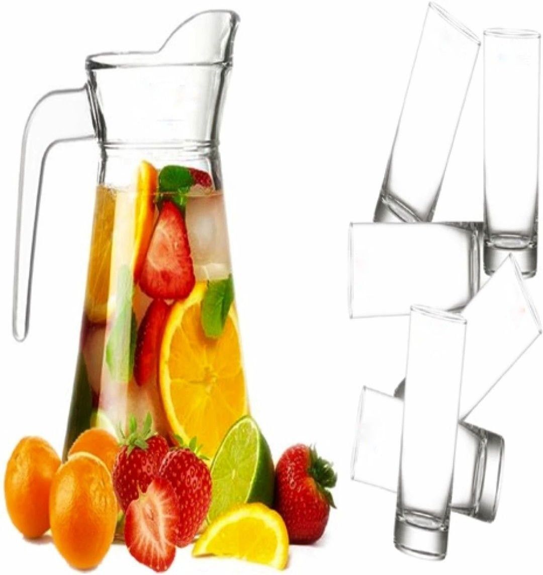 Crystal Pineapple Design Classic Set 1 Jug - 6 Glass Set Jug Glass Set (Glass) Jug Glass Set-image-13