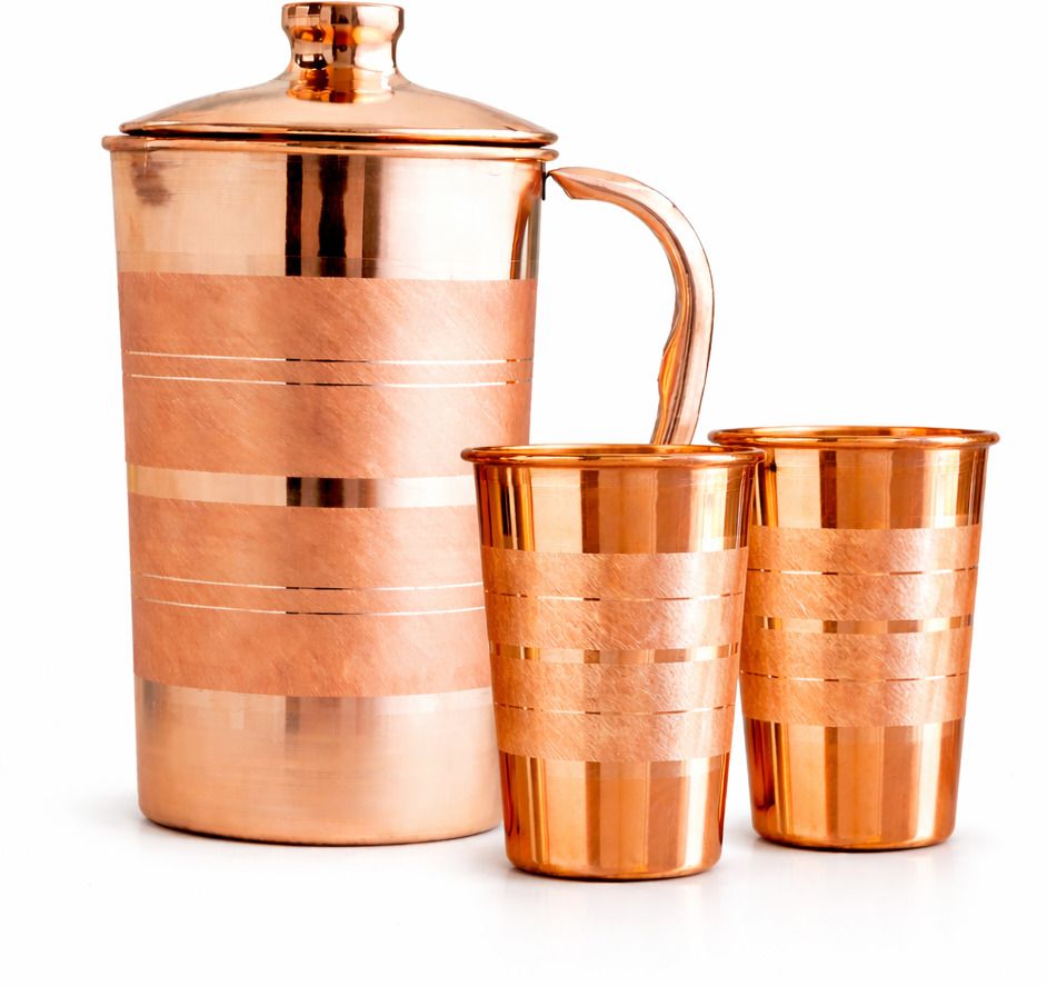 oxyjal PureCopper 1.8 ltr Water Jug with 2 Glass|LeakproofLid|AyurvedicHealthDrinkware Jug Glass Set-picture-14