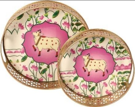 zs suppliers Pichwai Tray-Set Glass Tray Set-picture-1