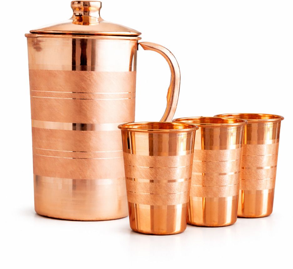 oxyjal PureCopper 1.25 ltr WaterJug with 3 Glass|LeakproofLid|AyurvedicHealthDrinkware Jug Glass Set-picture-17