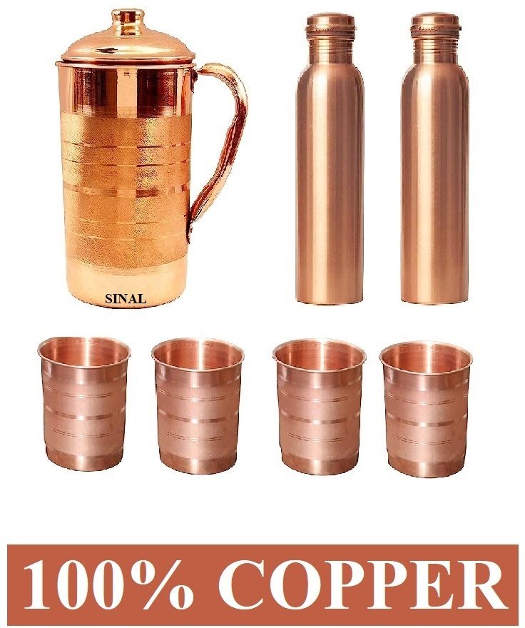 Stylish 2 & 4 (100% )JG0.7 Jug Bottle Glass Set-image-27