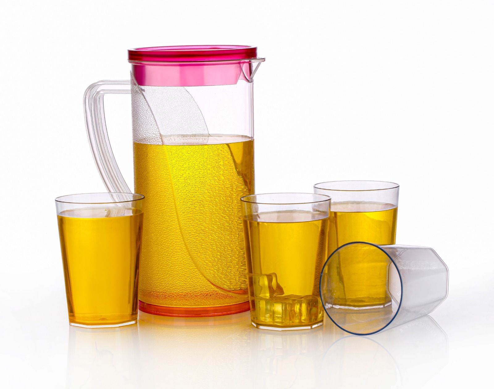 Transparent Jug with 4 Pieces Glasses Set for Juice/Water/Drink Serve Milk Jug Glass Set