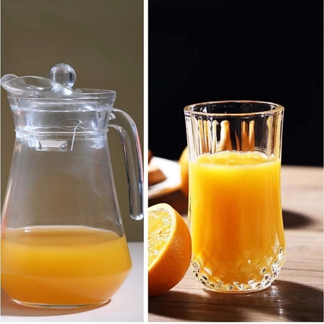 Crystal Design Fancy Glass (250ml), Juice Water Glass Jug glass set Jug Glass Set-image-36