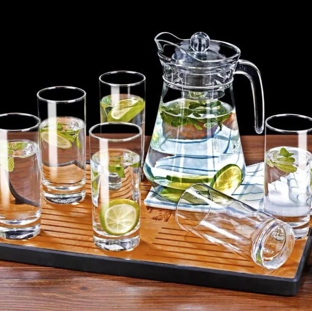 dsrpc Italian Premium 6 Pieces and 1 Water Juice Set Combo Jug Glass Set-picture-0
