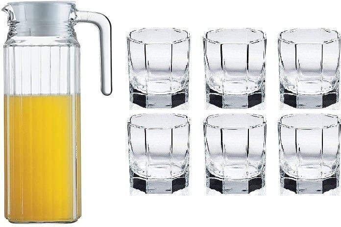 (Pack of 7) Tableware Serving Desire Lemon Set,1.2L Water jug with 6 Glass 220ml Jug Glass Set-image-35