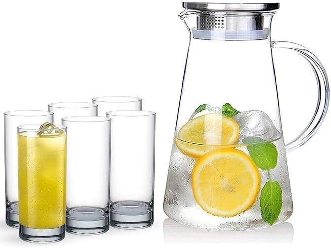 Borosilicate Glass Jug Set Combo Jug Glass Set-image-8