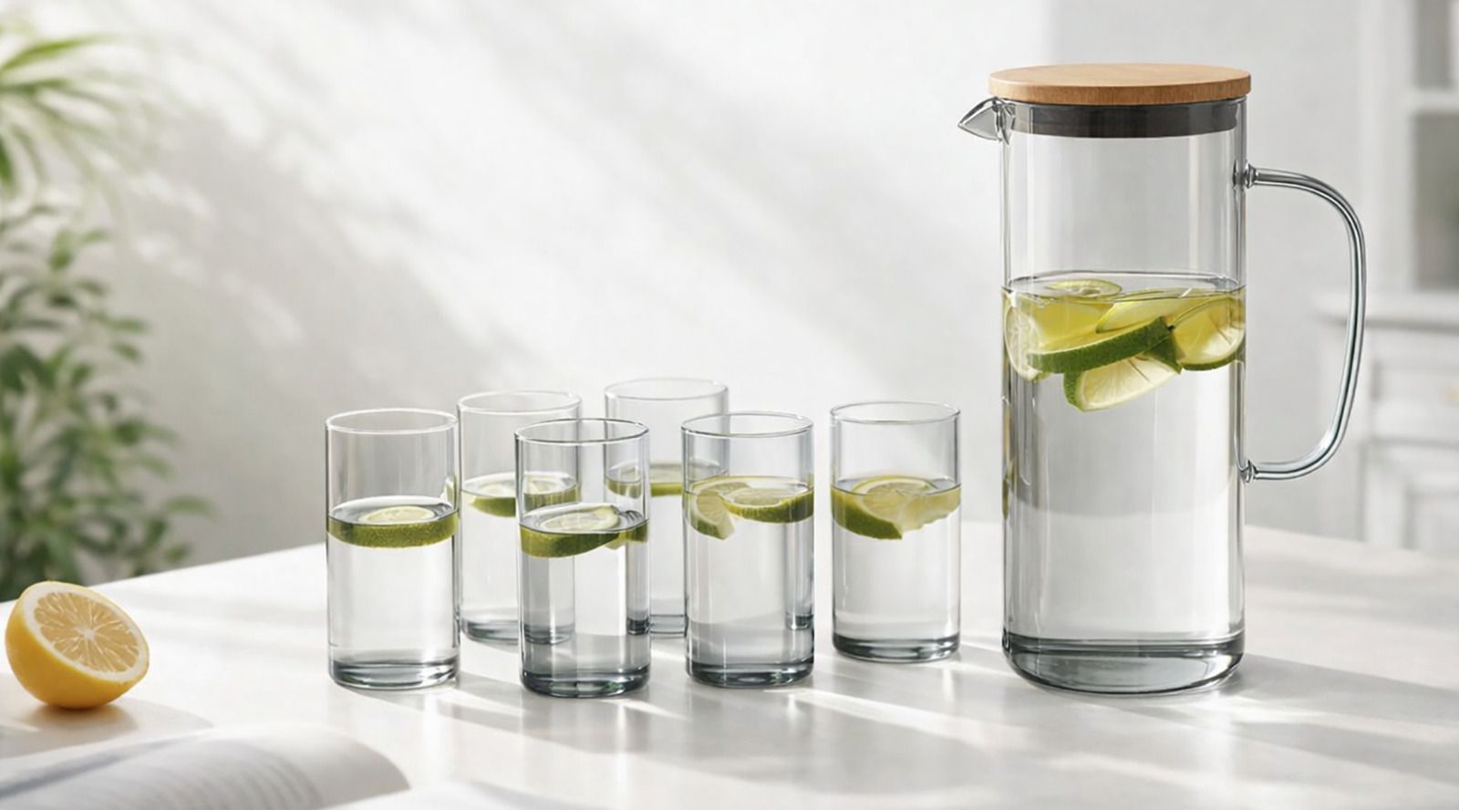 bellemax Glass Water Jug with Lid | iced Tea Water jug | hot Coffee and Juice Carafe Jug Glass Set-picture-26