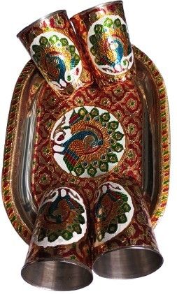 tray glass set 4 Jug Glass Tray Set-image-0