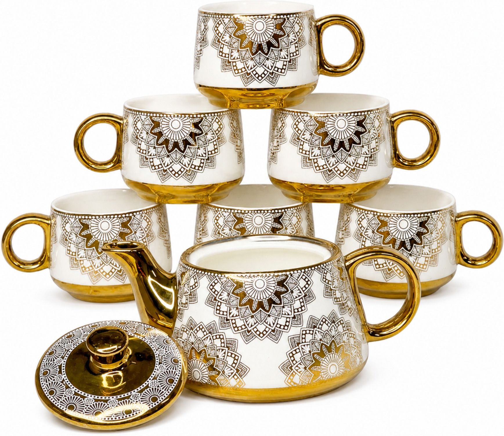 Luxury Porcelain Tea Set Jug Glass Set-image-0