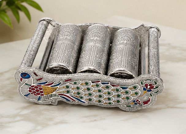 Tre with 6 glass set 11×6 Glass Tray Set-image-13