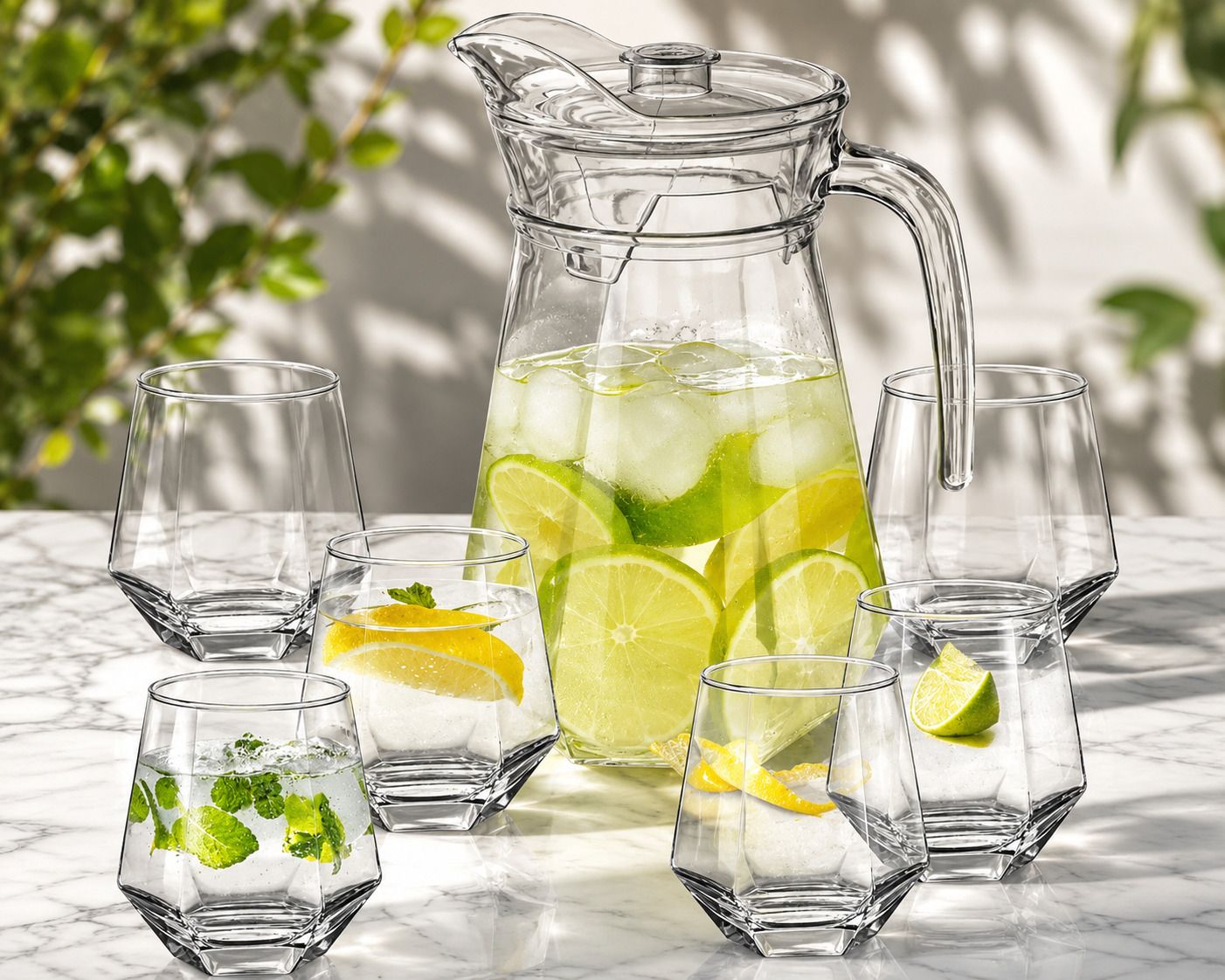 7pc Crystal Water Jug with Glass Set Jug Glass Set-image-14