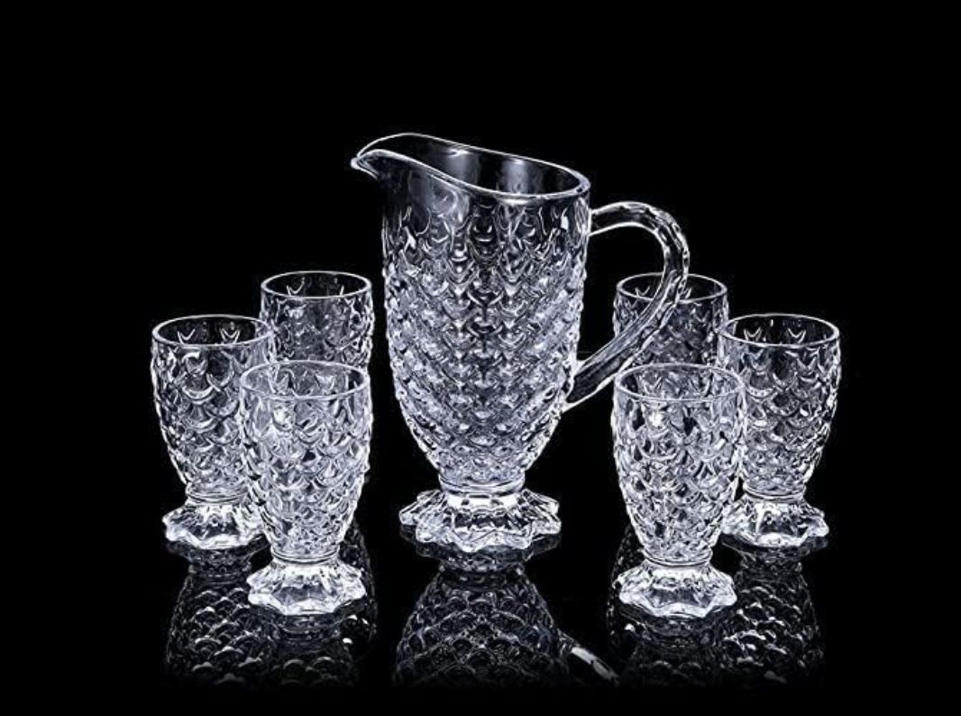 dsrpc Pineapple design crystal glass water juice jug with glasses Jug Glass Set-picture-14