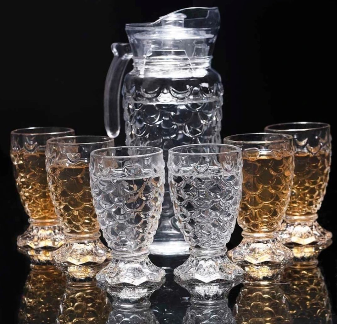dsrpc Premium Water and Juice Glasses Set of 7 Jug Glass Set-picture-7
