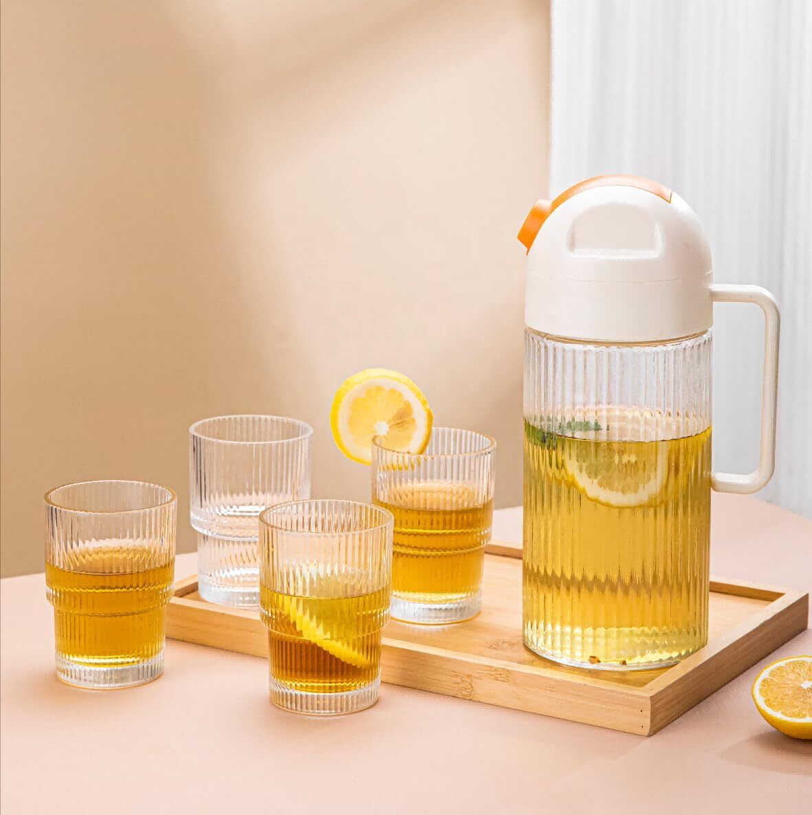 akmor Combo Of Bottle And Glass Set Jug Glass Set-picture-2