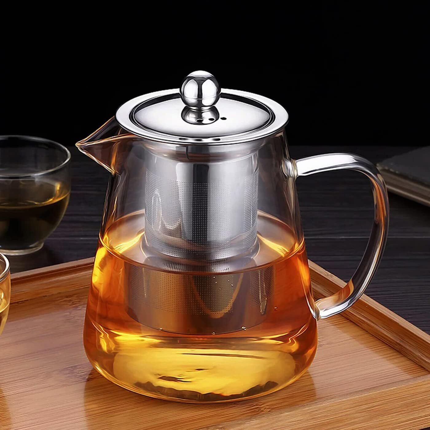 keya Heat-Resistant Glass Teapot with Stainless Steel Tea Infuser & Lid Tea Urn-picture-12