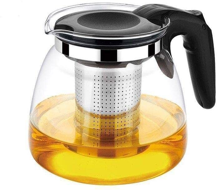 manekk world Pack of 1 Glass Borosilicate Glass Teapot with InfuserHeat Resistant Clear Kettle for Tea Coffee-picture-20