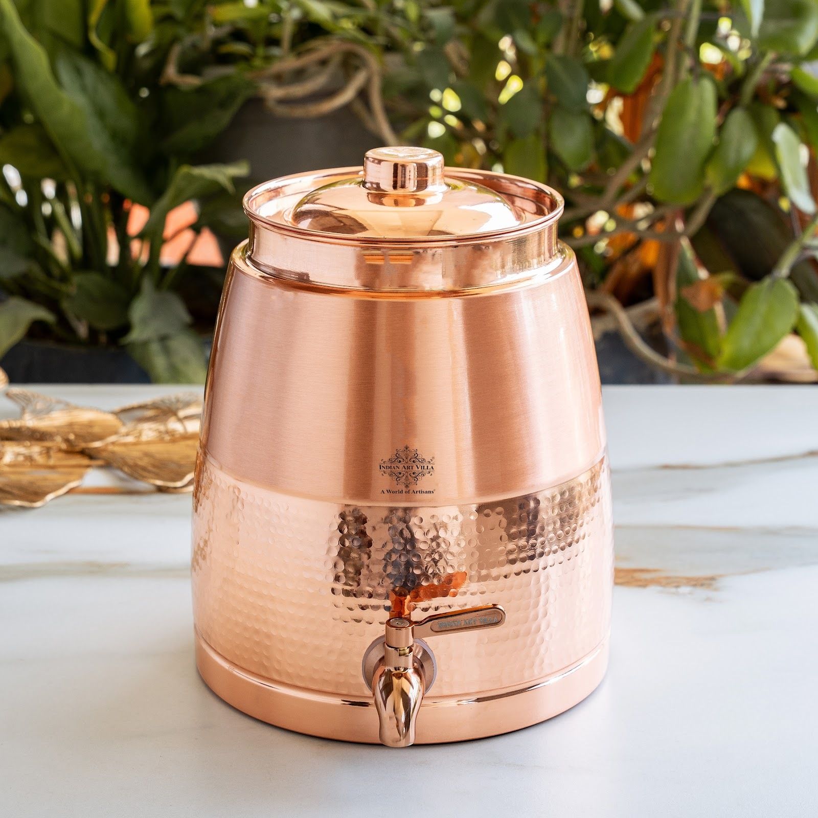 indianartvilla 7.099 L Copper Water Jug-picture-3
