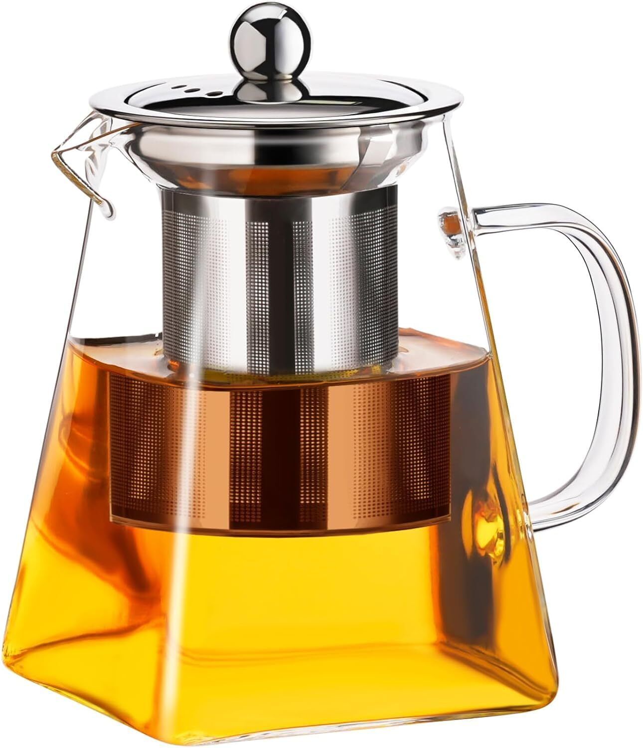 Glass Teapot with Stainless Steel Infuser & Lid for Herbal & Green Tea Tea Urn