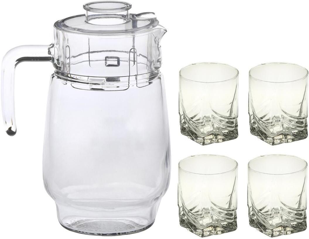 AFAST Versatile Transparent Jug & 4 Glass Set for Beverage Service -G20 Jug Glass Set-image-34