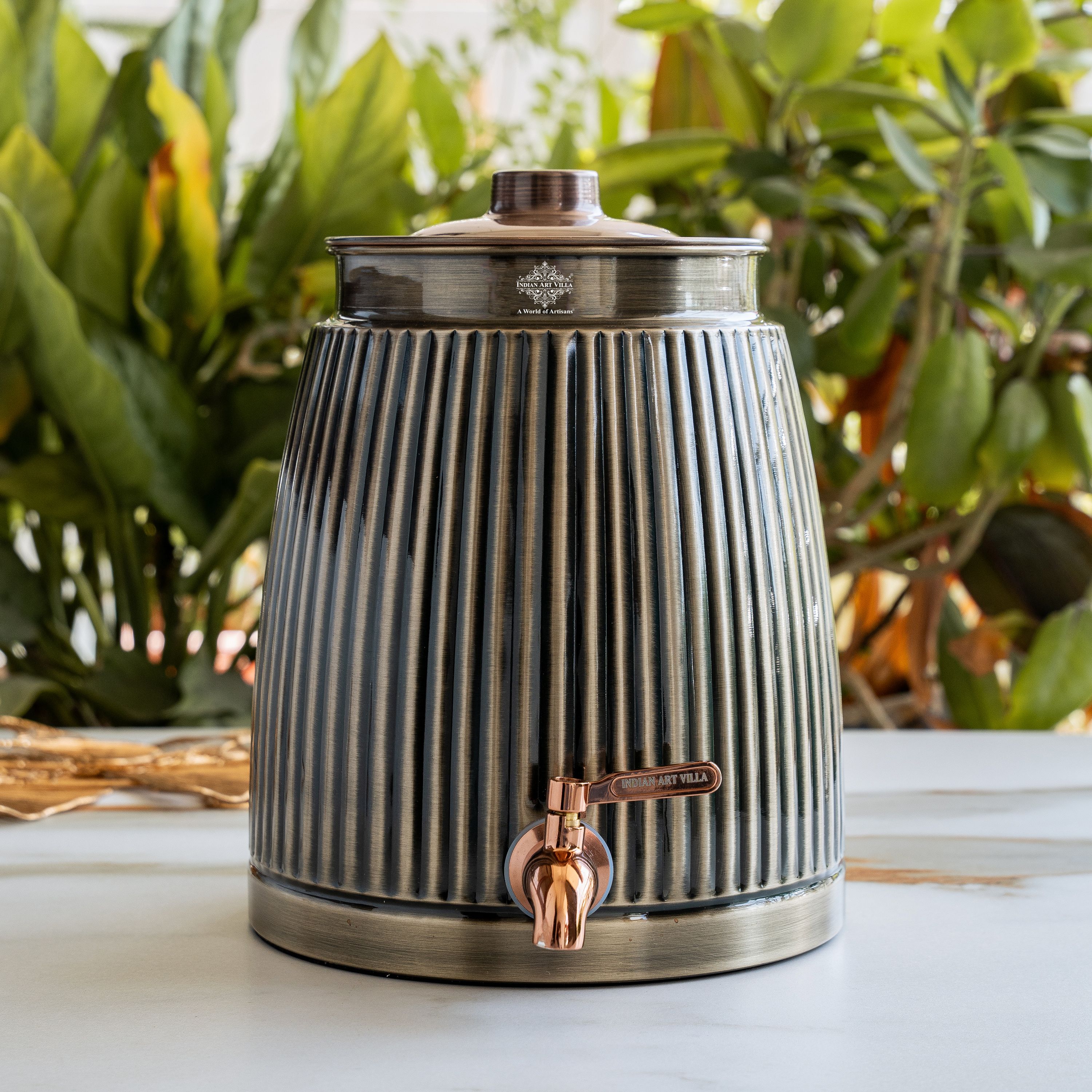 indian art villa 7 L Copper Table Top Manual Water Dispenser-picture-0
