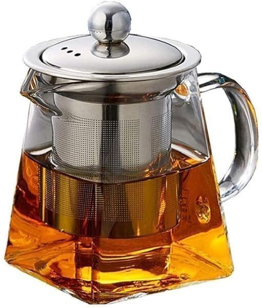 yogisevastore 500ml Premium Glass Tea Pot with Stainless Steel Infuser Tea Urn-picture-8