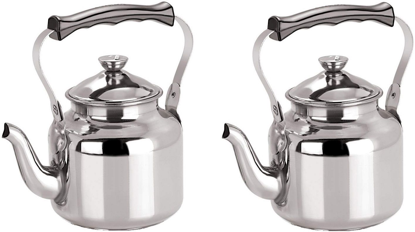Stainless Steel Tea Pot/ Tea Kettle Mirror Finish- Set of 2- 800 ml Tea Urn