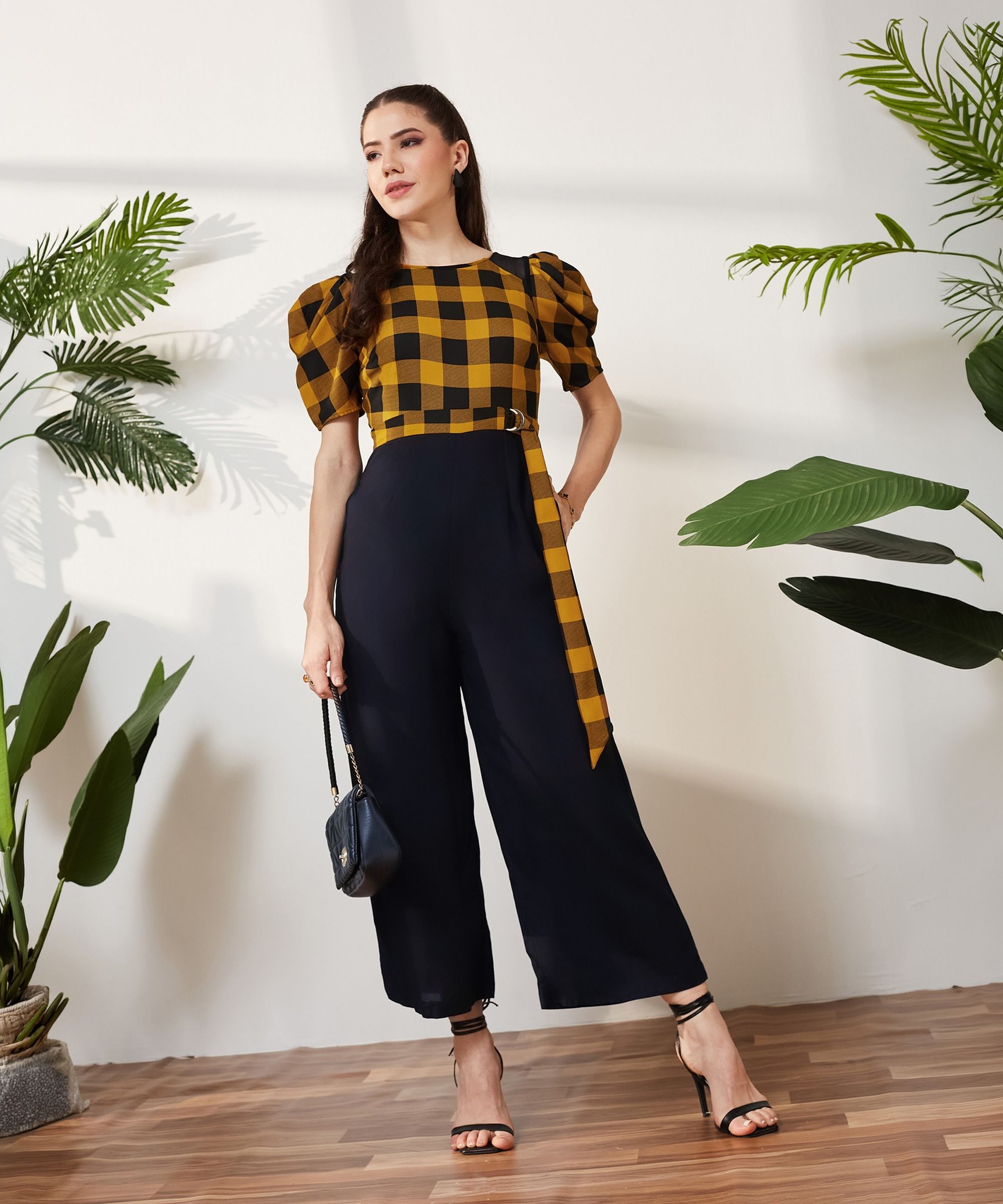 miss chase Checkered Women Jumpsuit-picture-27