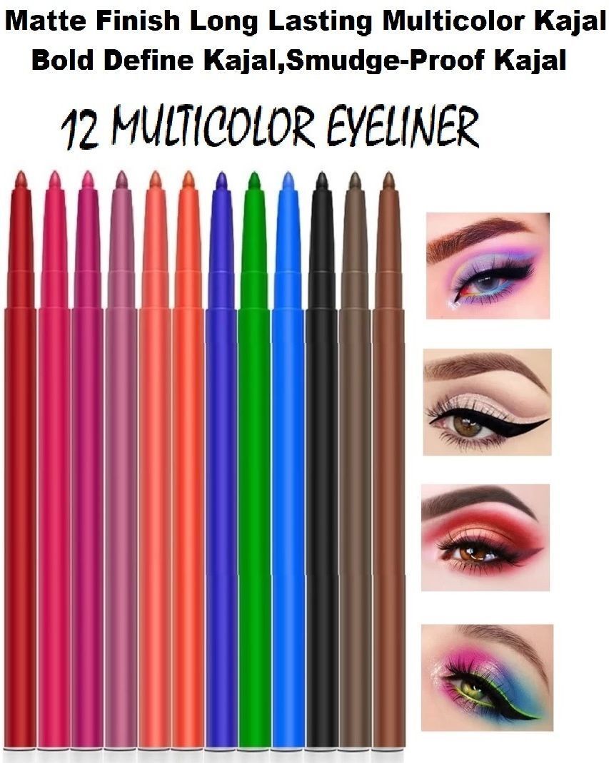 Matte finish 12 Colors Eye Makeup Kajal-image-44