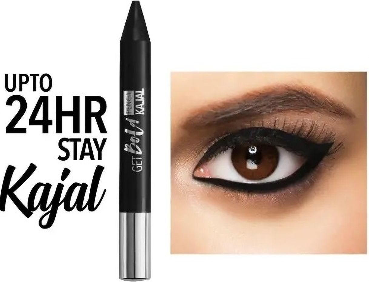 Waterproof Kajal Pencil Eyeliner - Rich Black Color-image-5