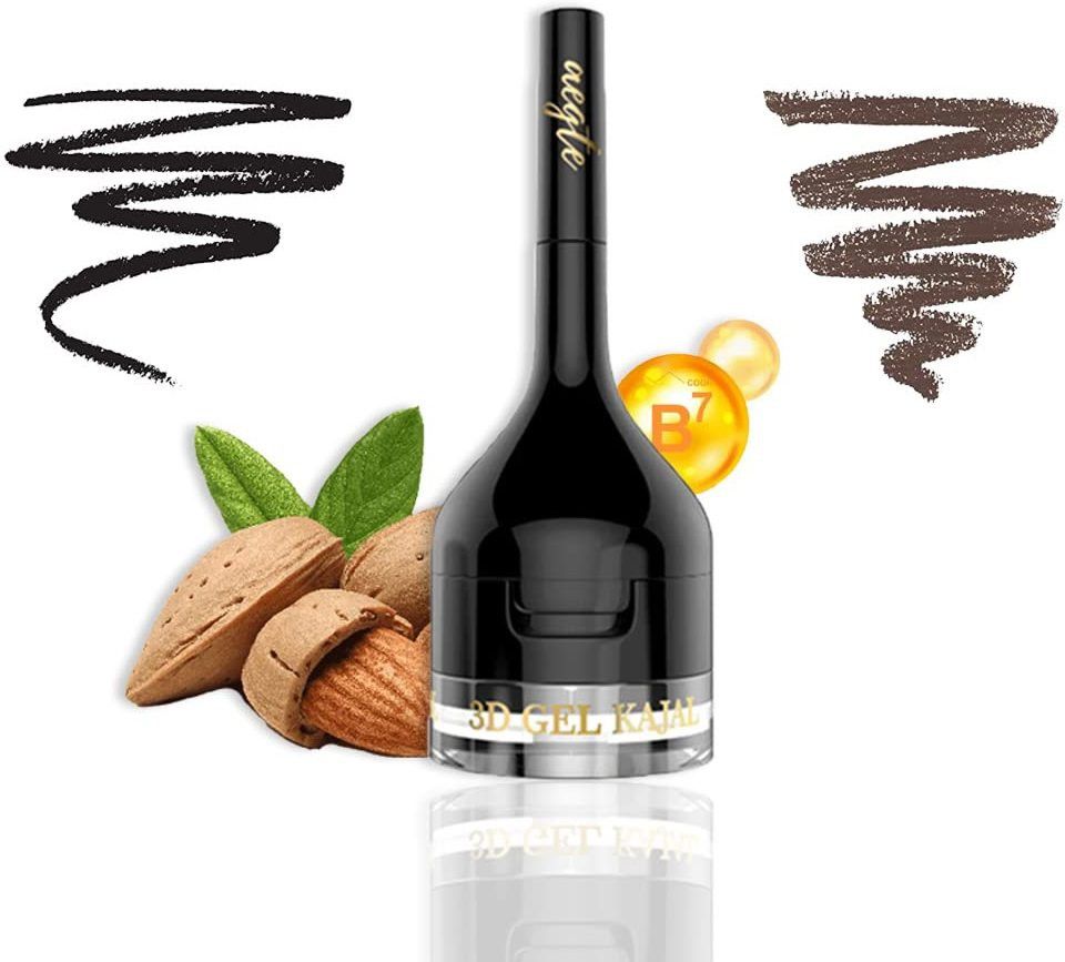3D Gel Kajal (3 in 1 Kajal-Gel Eyeliner-Eyebrow Filler) Smudgeproof & Waterproof