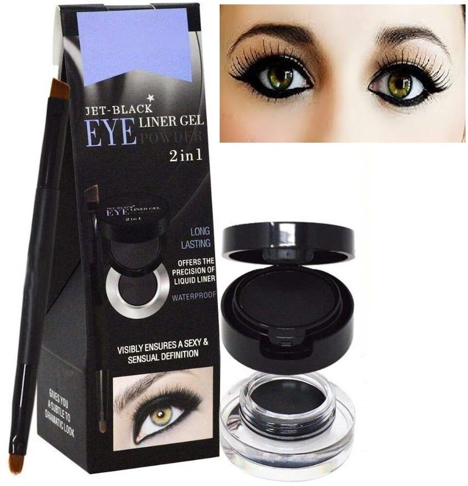 2In1 Gel Eyeliner & Eyebrow Powder 24Hrs Smudge-Proof 3g+ 4g-image-8